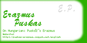 erazmus puskas business card